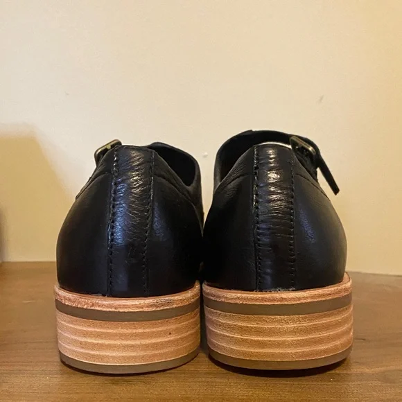 Kork-Ease Black Leather Flats with Tan Soles - Picture 4 of 9